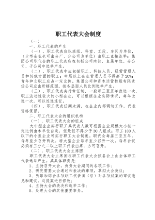 职工代表大会规章制度