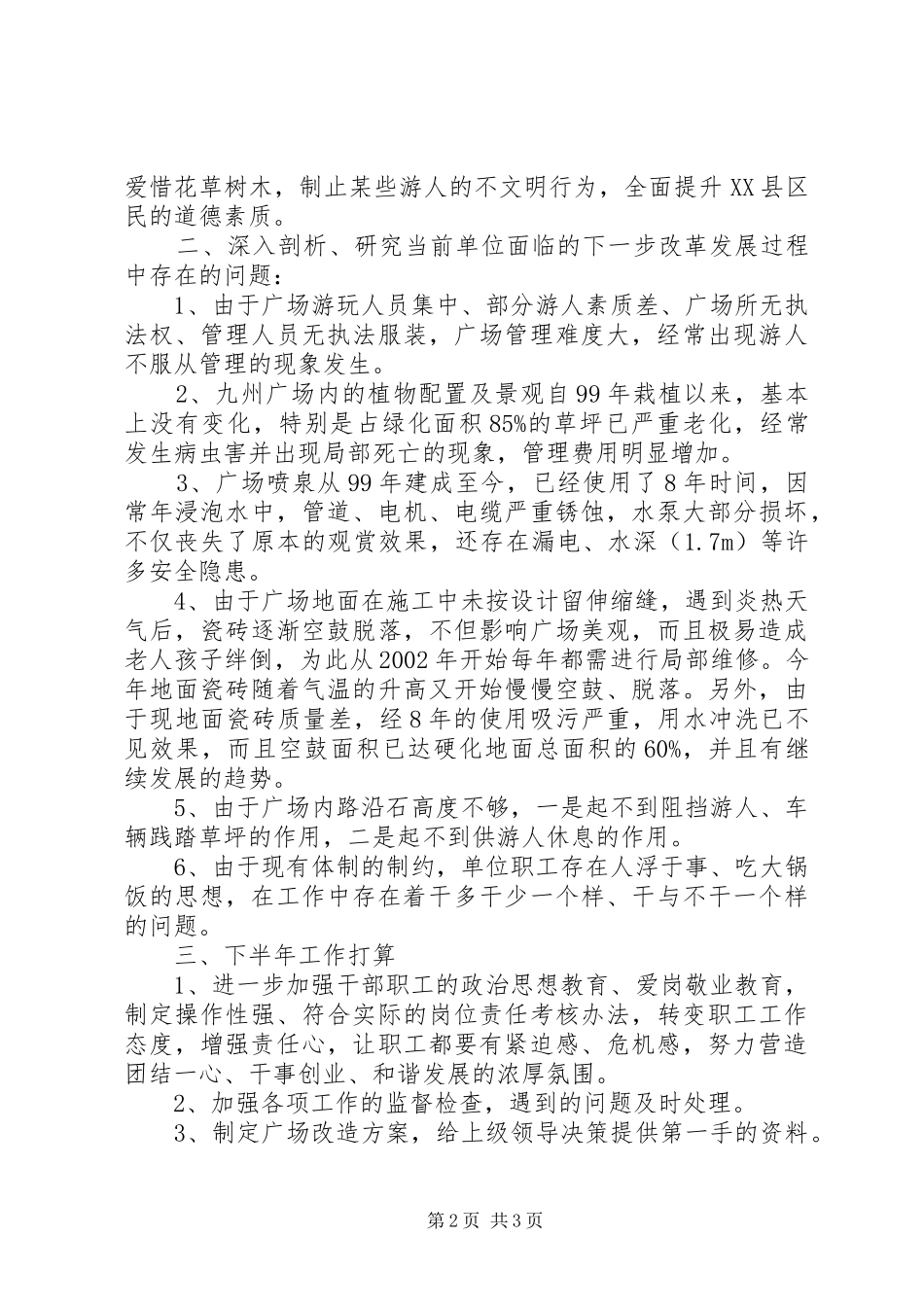 广场管理工作总结_第2页