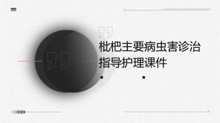 枇杷主要病虫害诊治指导护理课件