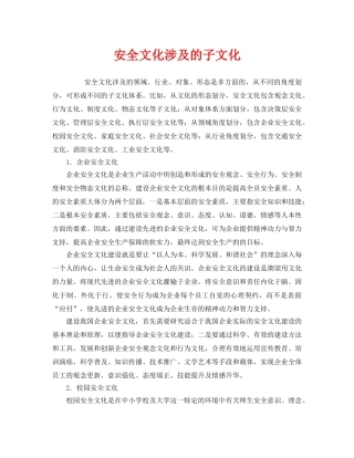 《安全文化》之安全文化涉及的子文化 
