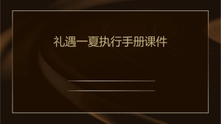 礼遇一夏执行手册课件