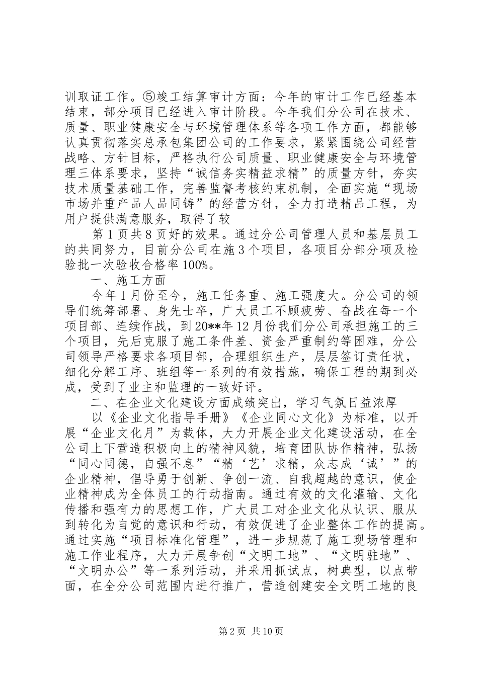 分公司工作总结_第2页