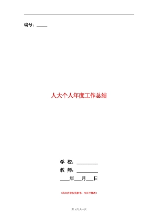 人大个人年度工作总结