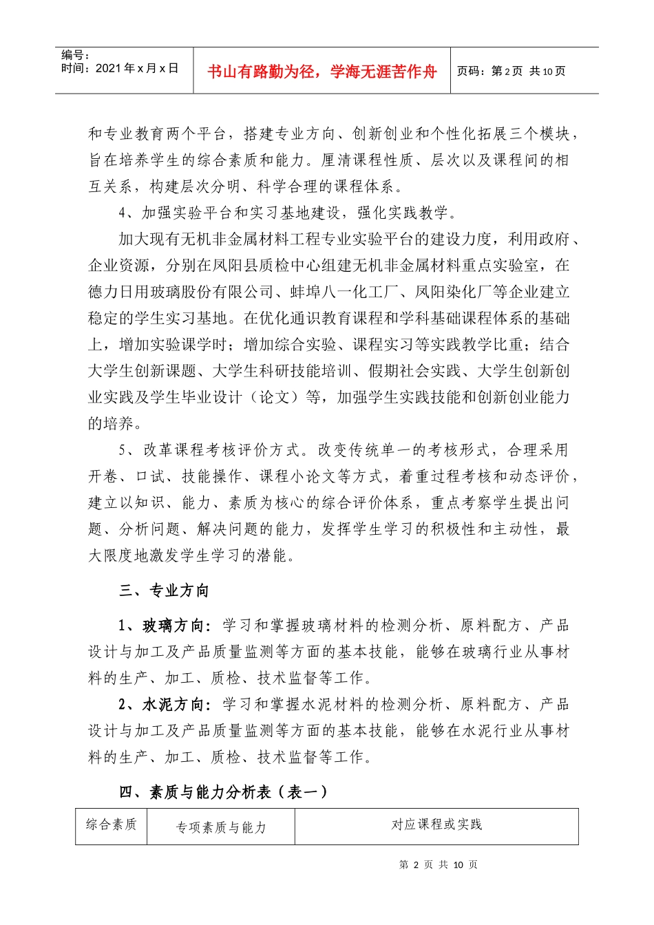 无机非金属材料工程人才方案_第2页