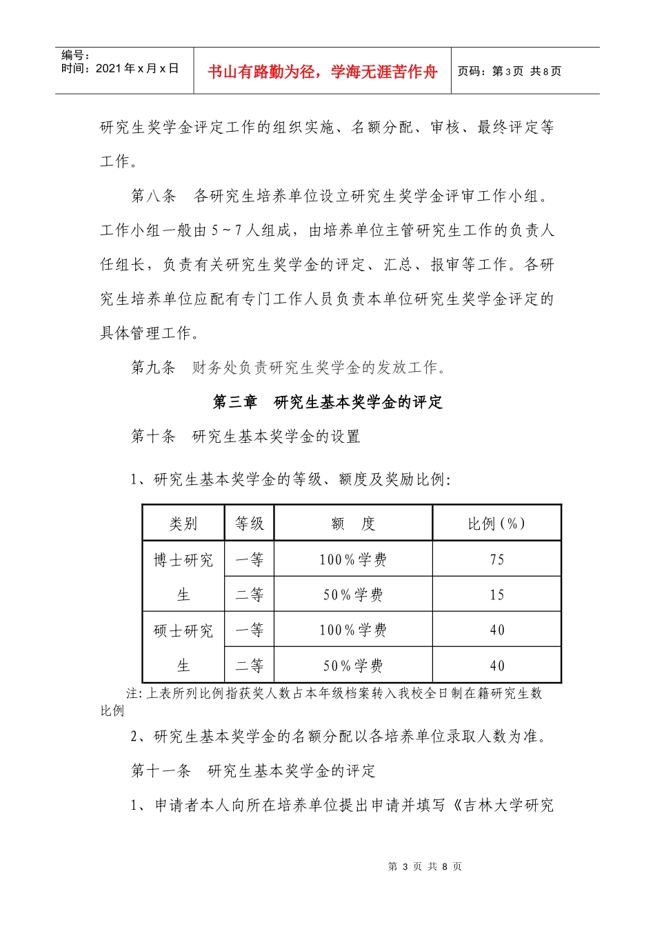 研究生优秀奖学金评定工作实施办法_第3页