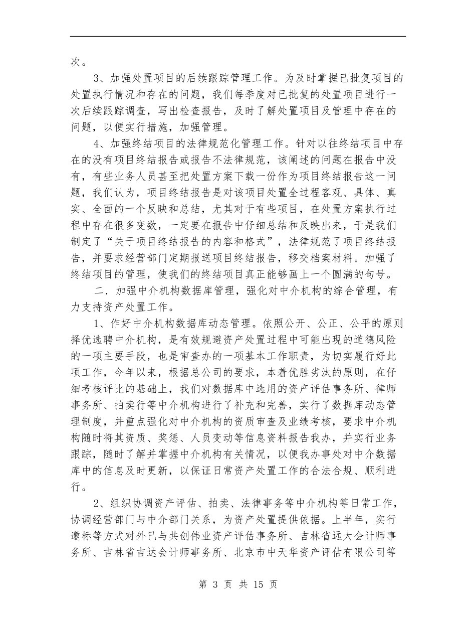 资产处置审查办公室2024年工作总结_第3页