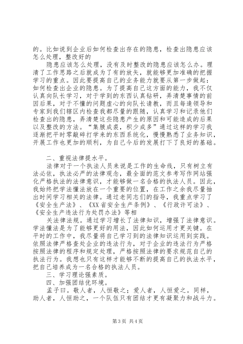 安全生产监察大队个人总结_第3页
