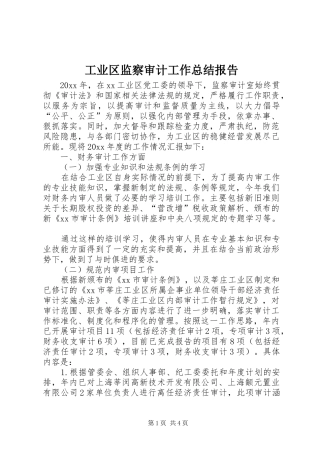 工业区监察审计工作总结报告