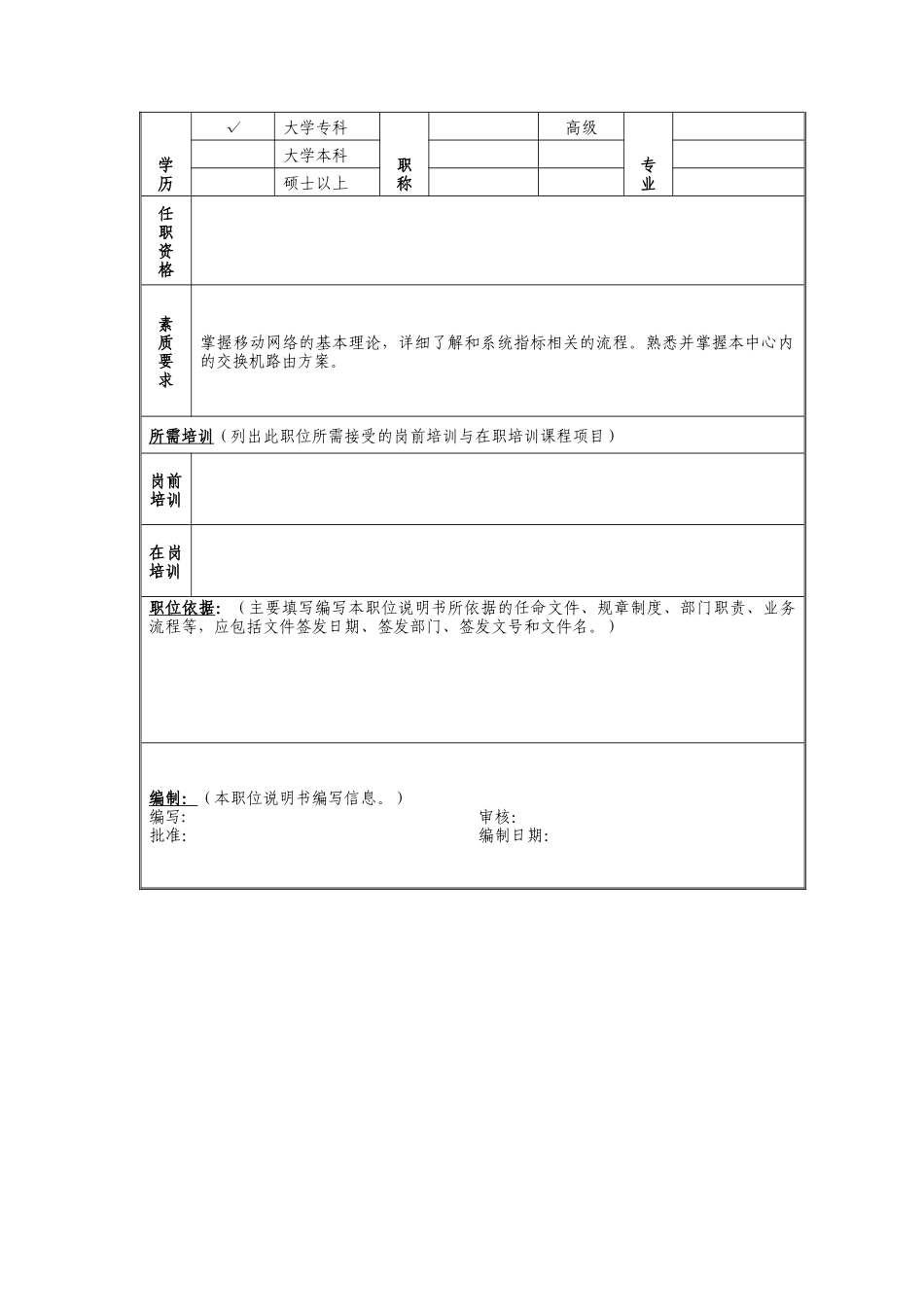 系统分析优化工程师岗位说明书_第2页