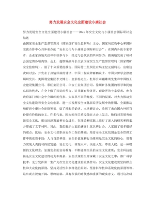 《安全文化》之努力发展安全文化  全面建设小康社会 