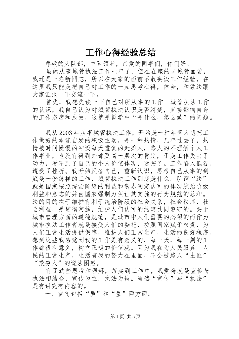 工作心得经验总结_第1页