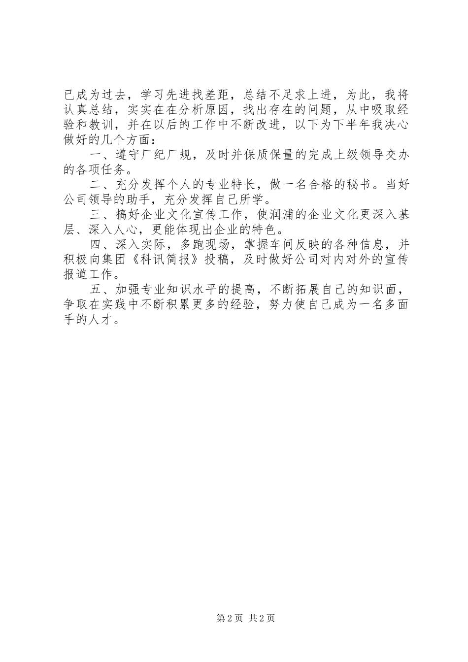 办公室秘书个人工作总结最新_第2页