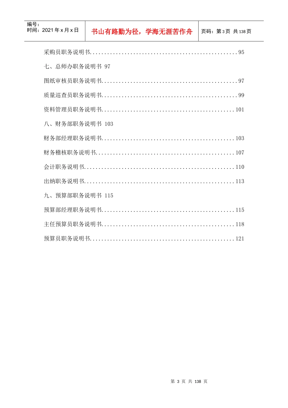 房地产公司岗位设置及职务说明书_第3页