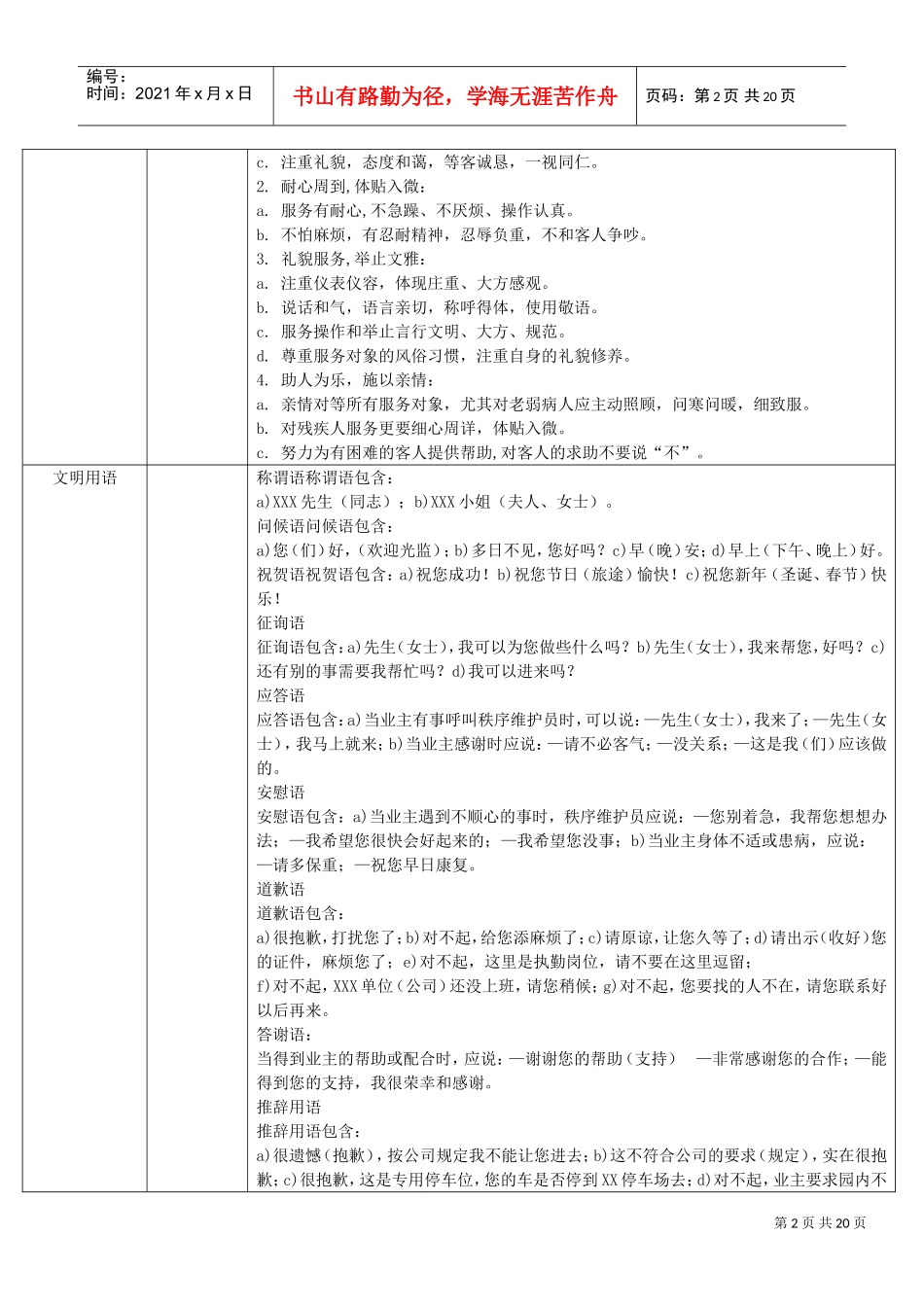 秩序维护员岗位通用标准_第2页