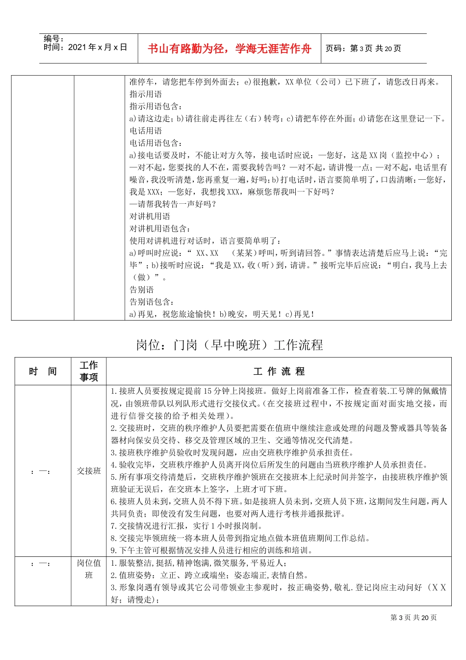 秩序维护员岗位通用标准_第3页