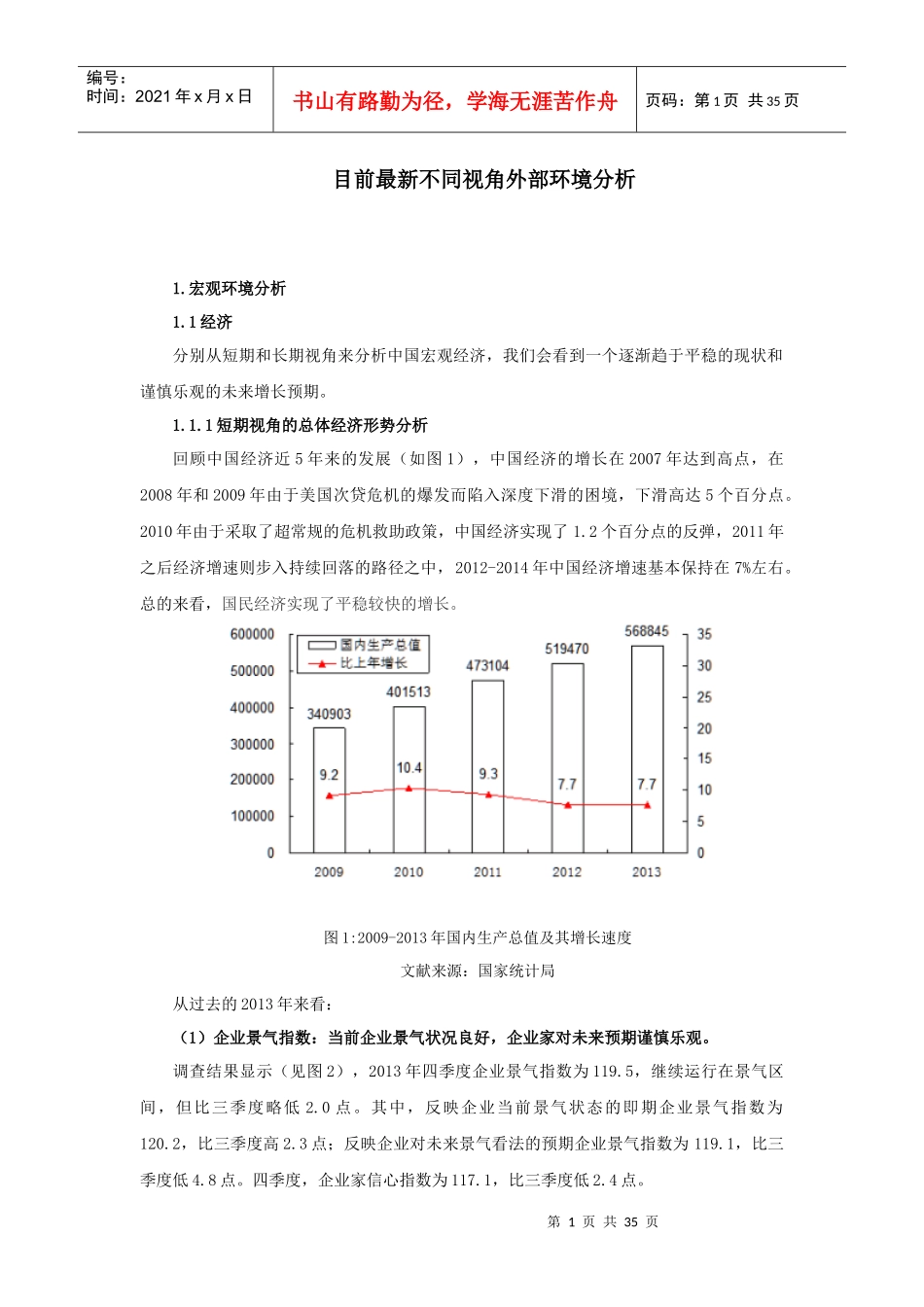 目前最新外部环境不同视角分析_第1页