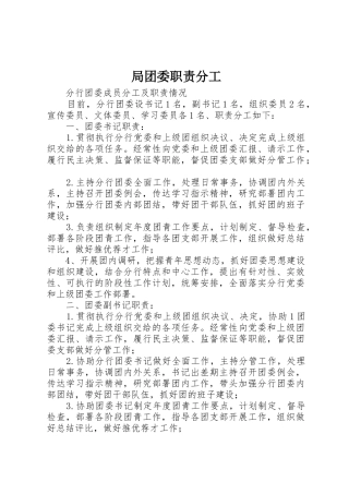 局团委职责要求分工 