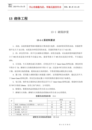 建筑施工资料-砌体工程