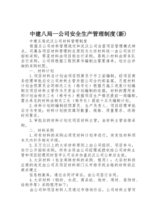 中建八局一公司安全生产管理规章制度细则(新)