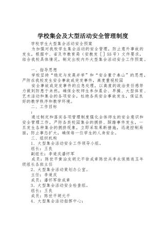 学校集会及大型活动安全管理规章制度 