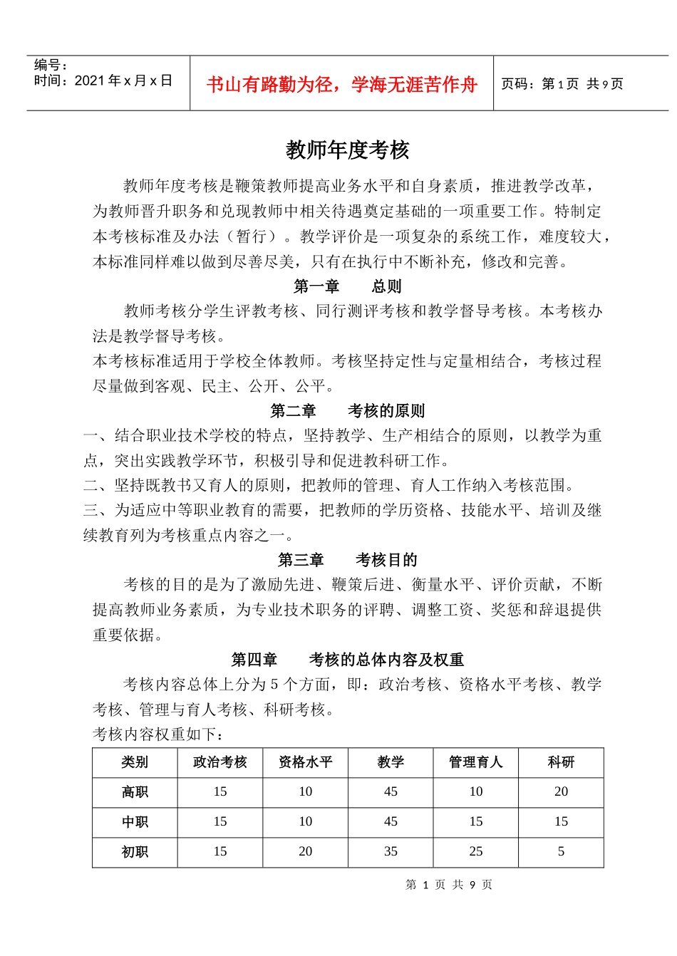 教师年度考核办法_第1页