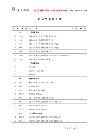 消防水系统--施工验收资料