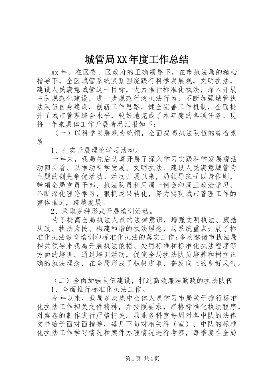 城管局XX年度工作总结_第1页