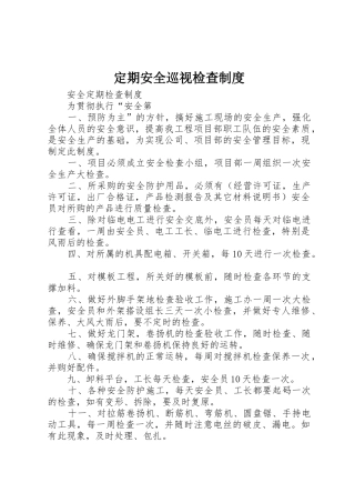 定期安全巡视检查规章制度细则