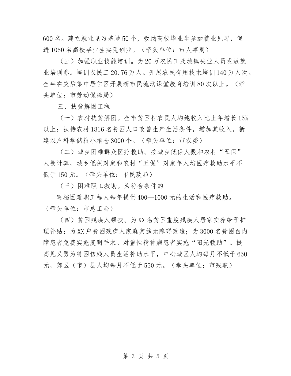 2024市政府为民办实事民生工程工作目标与2024市水利局重点工作安排汇编_第3页