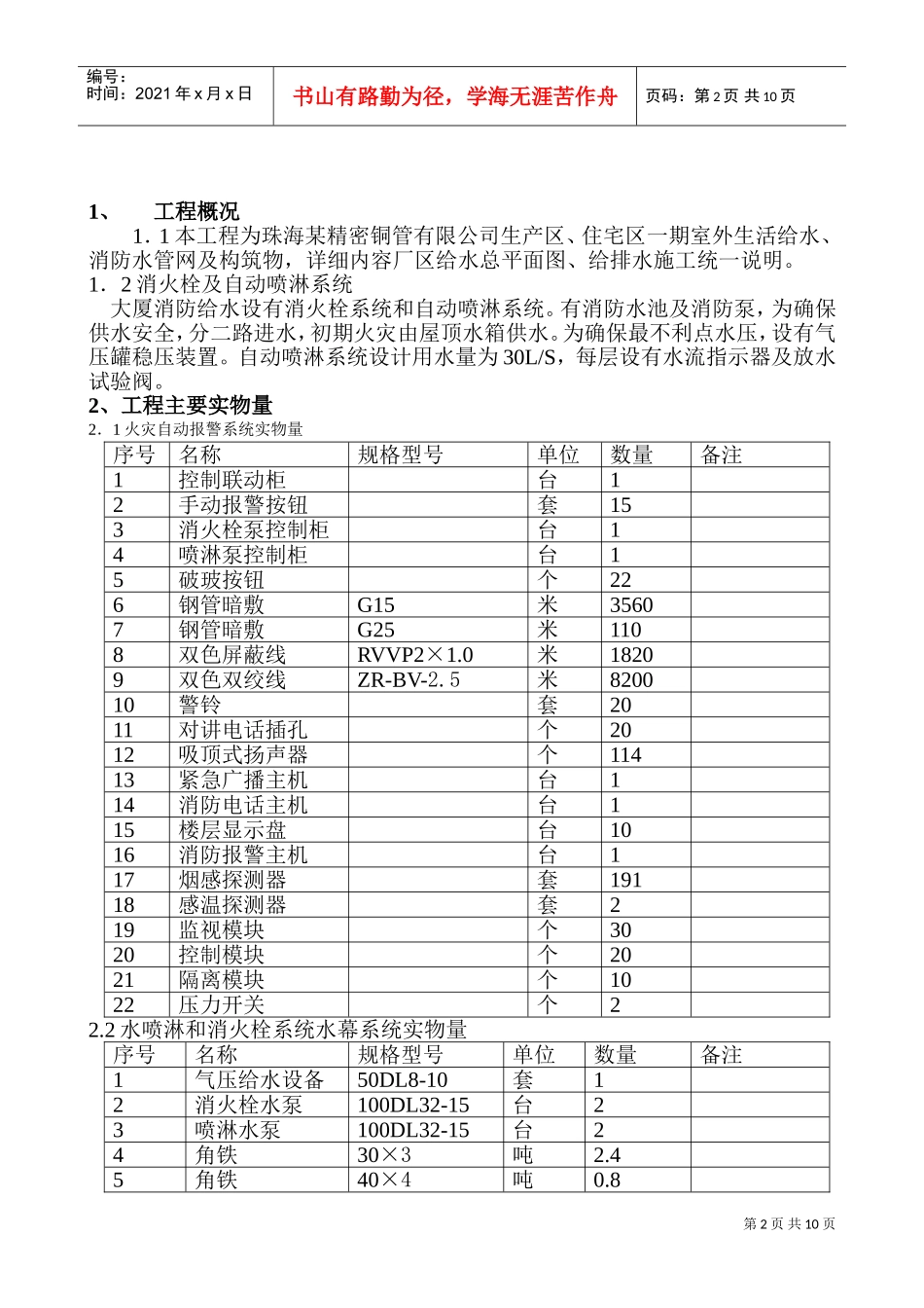 珠海石化综合楼消防施工组织设计(DOC16页)_第2页