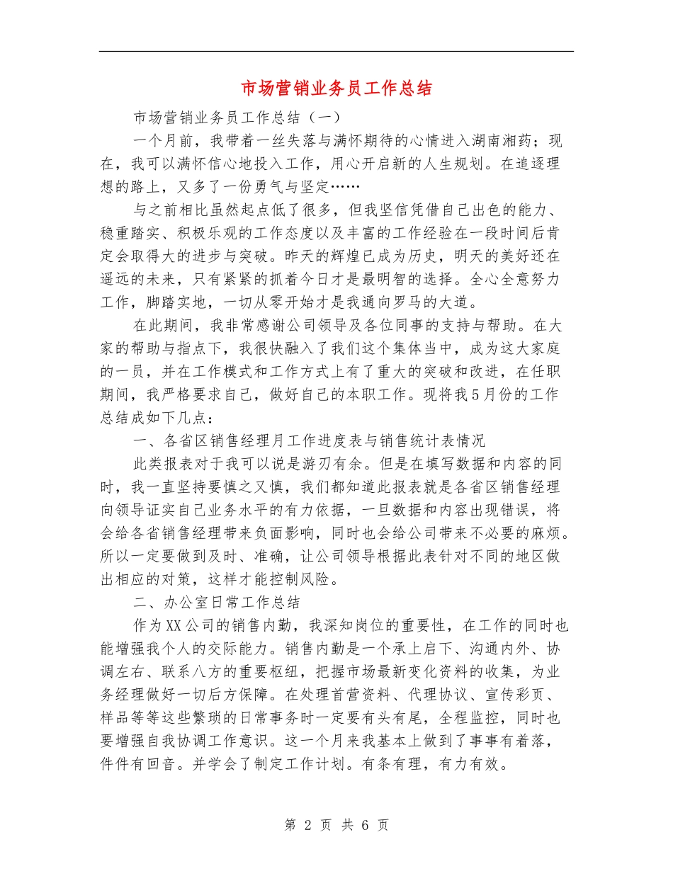 市场营销业务员工作总结_第2页