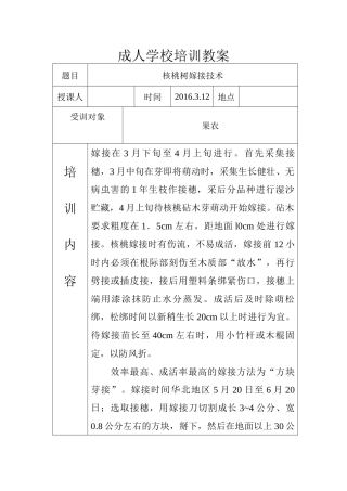 赵庄镇成人学校培训教案
