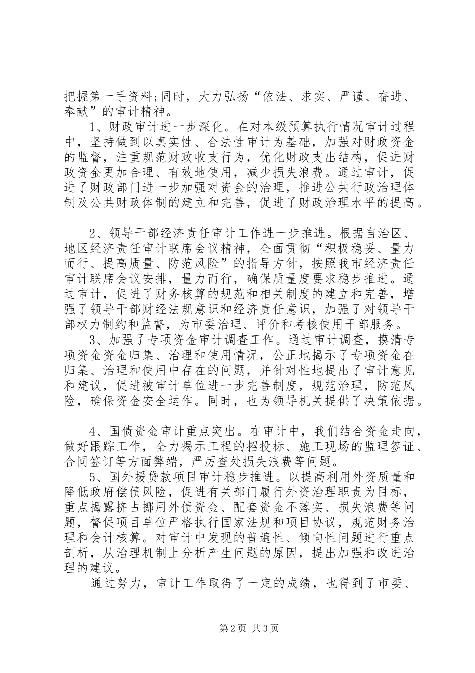 关于审计人员的工作总结范文_第2页