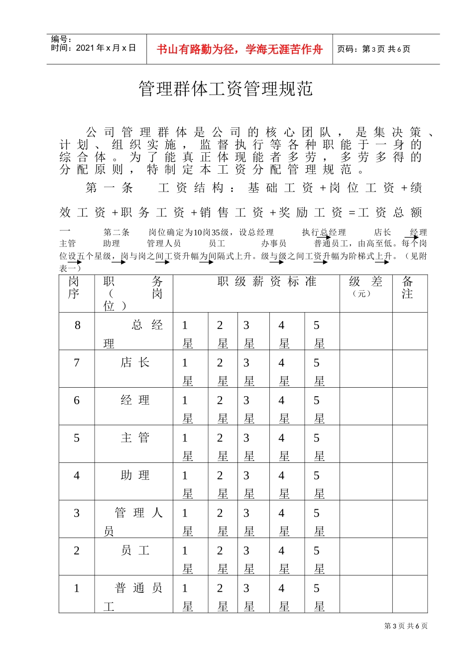 某商业广场工资管理方案_第3页