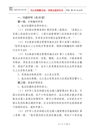 行政许可(共35项)