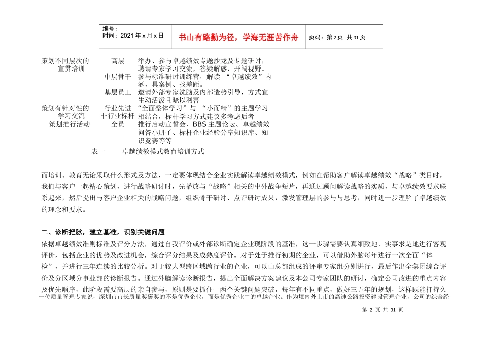 组织导入卓越绩效准则实施指南_第2页