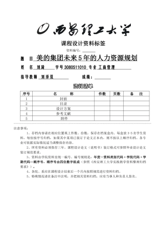 美的公司人力资源规划