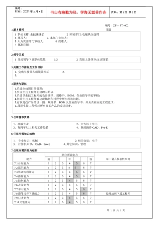 生技课课长职位说明