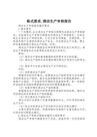 格式要求.清洁生产审核报告 