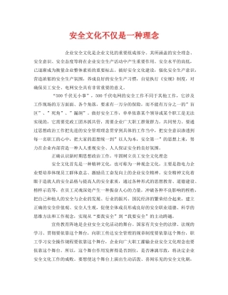 《安全文化》之安全文化不仅是一种理念 