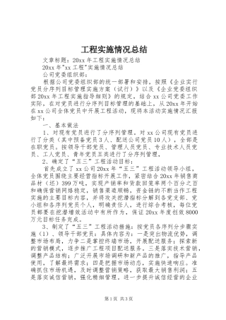 工程实施情况总结