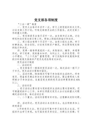 党支部各项规章制度细则