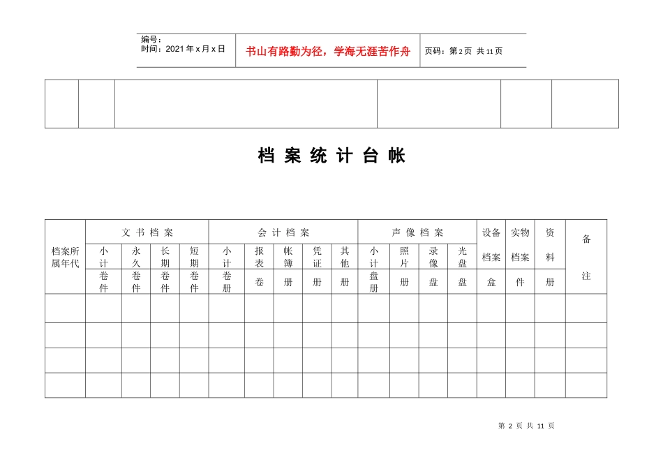 档案室台帐表格_第2页