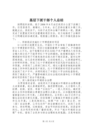 基层下派干部个人总结