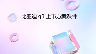 比亚迪G3上市方案课件