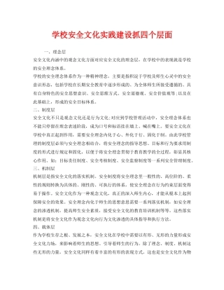 《安全文化》之学校安全文化实践建设抓四个层面 