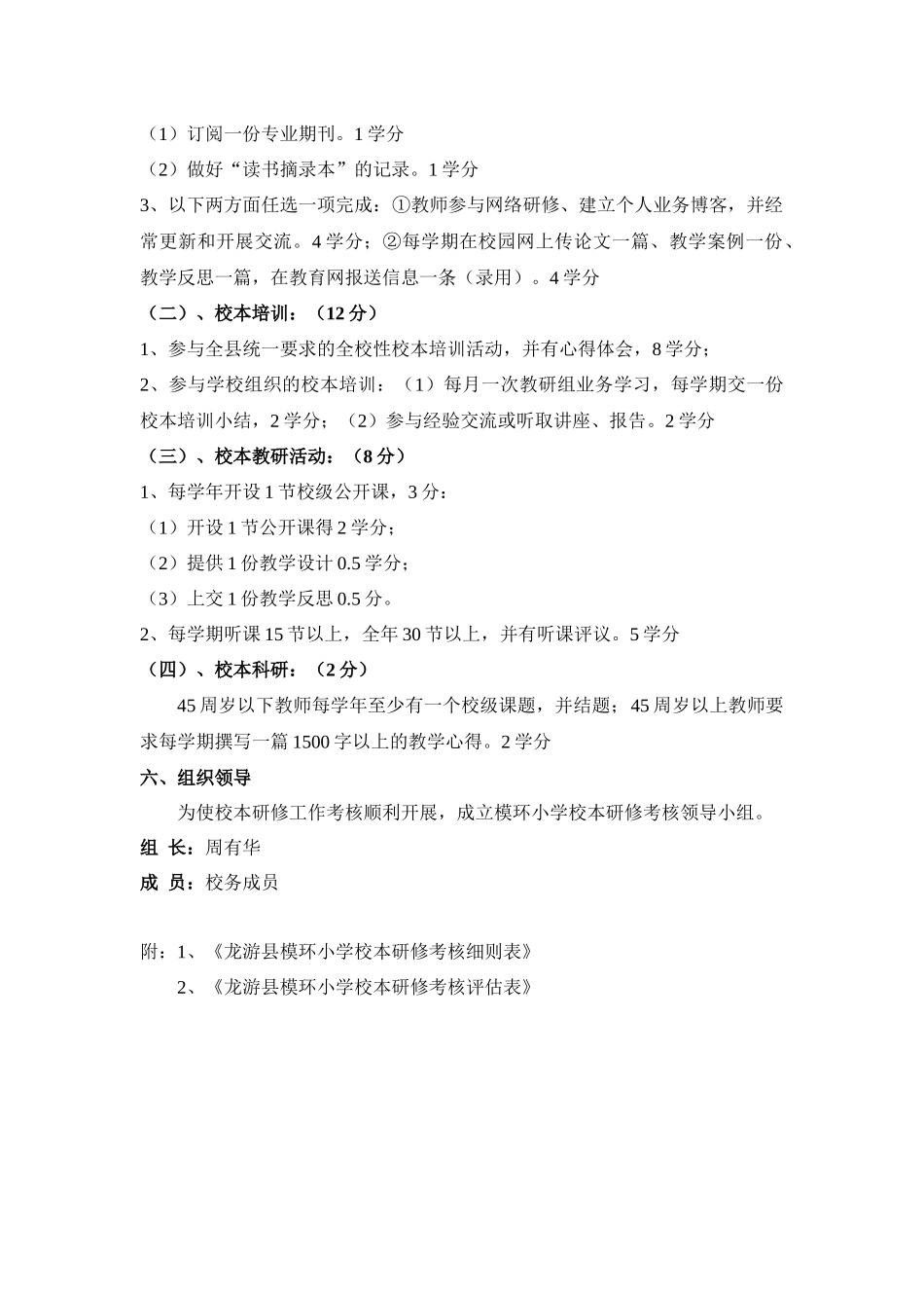 龙游县模环小学校本研修考核办法及实施细则（讨论稿）_第2页