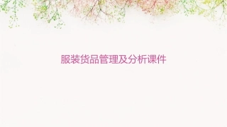服装货品管理及分析课件