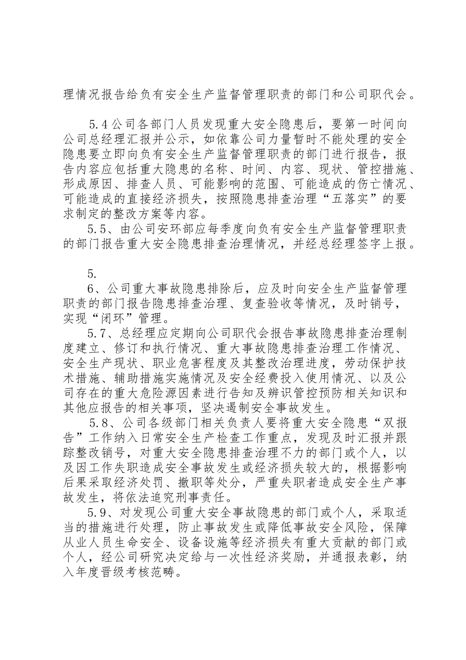 重大隐患“双报告”规章制度细则(4)_第2页
