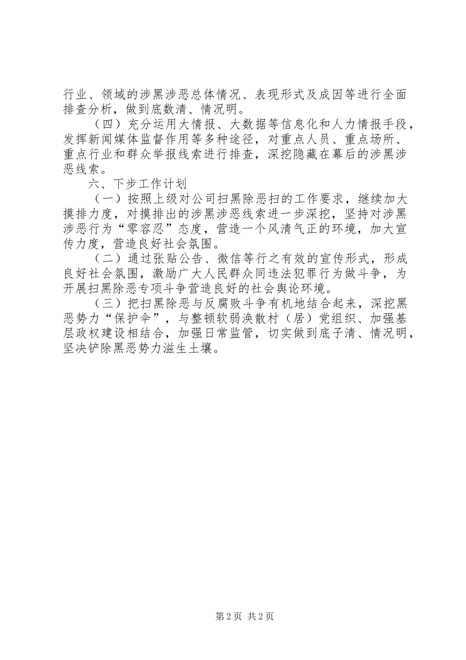 分公司扫黑除恶专项工作开展情况总结_第2页